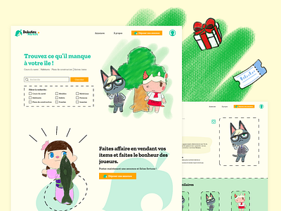 Dobutsu Market - Animal Crossing New Horizons website animal crossing design illustration ui webdesign