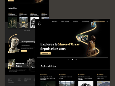 Musée d'Orsay dark mode museum neon ui web design