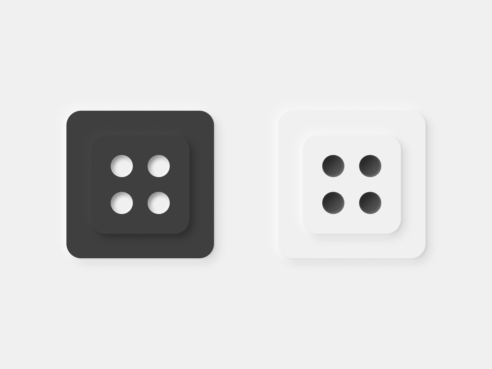 Black & White Neumorphic Dice App Icons