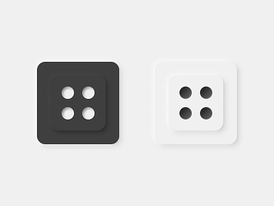 Black & White Neumorphic Dice App Icons