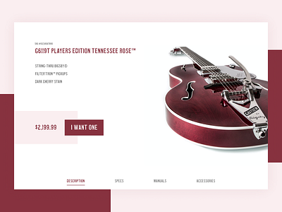 Single Product Page - Gretsch Guitar collectui dailyui dailyuichallenge ui ui design