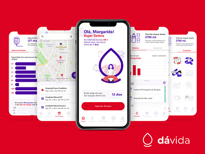 Dávida - Blood Donation App app health app healthcare mobile ui ux