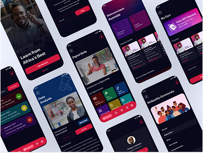 Ed-Tech Mobile App Design (Dark Theme) app design ui uiux ux