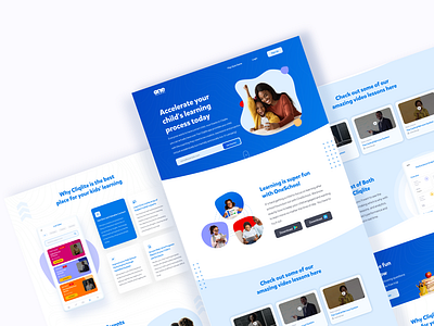 Landing Page Design for a Digital School Learning App for Kids branding graphic design ui