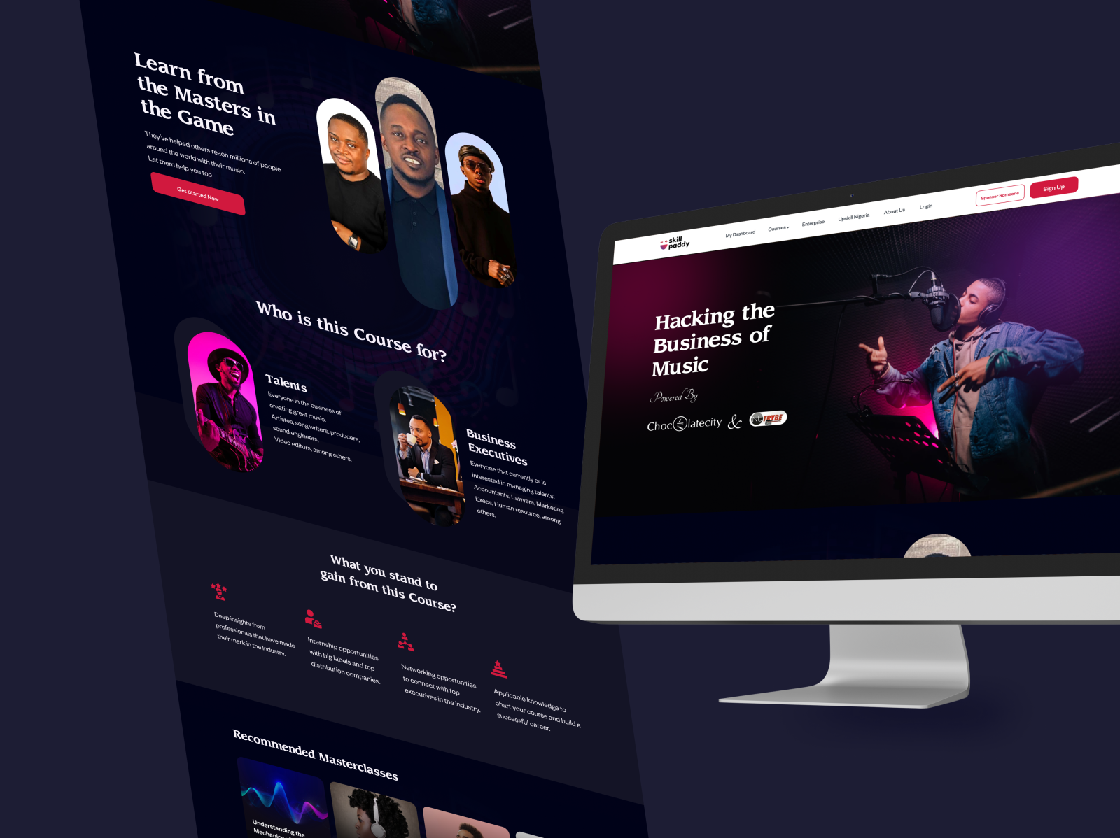 Landing Page Design for a Music Business Learning Platform by Ayomide ...