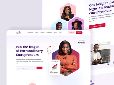 Landing Page Design on Learning Entrepreneurship design graphic design ui uiux ux