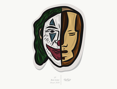 Joker Best Actor designhill flat icon illustration joker logo oscar vector