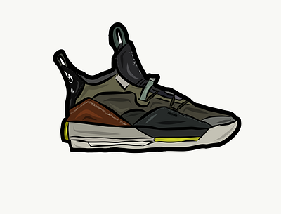 Air Jordan 33 Travis Scott air cactus flat icon jack jordan logo sneakerhead sneakers vector