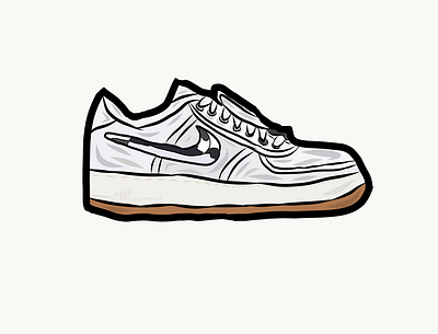 Air Force 1 Travis Scott OG air cactus flat icon illustration jack jordan logo sneakerhead sneakers vector