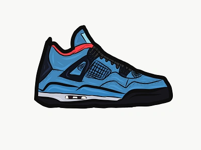 Air Jordan 4 Travis Scott air cactus flat icon jack jordan logo sneakerhead sneakers vector