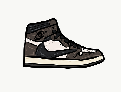 Air Jordan 1 high Travis Scott air cactus flat icon jack jordan logo sneakerhead sneakers vector