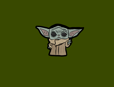 Baby Yoda flat icon illustration logo starwars vector yoda