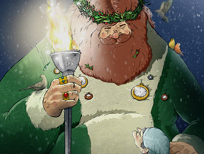 Ghost of Christmas Present art artwork christmas christmas art fantasy illustration procreate scrooge
