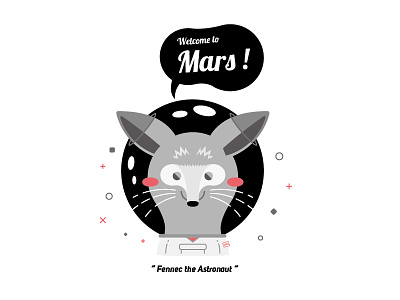 Fennec the Astronaut !!! animal astronaut cute cutie fennec illustration mars vector welcome
