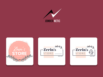 Zerin's Store Logo branding design flat logo online store photoshop