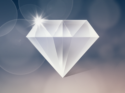 Shiny Diamond... bling bokeh diamond icon lighting shadows shiny