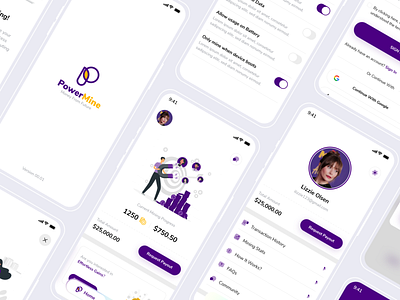 Power Mine | Mining App app branding graphic design logo ui ux