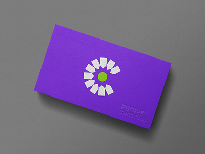 parque céntrika card branding business card flower icon identity logo park