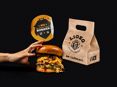 Don't mess with my burger! brand identity branding burger identity lion lion logo logo sticker takeaway