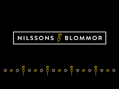 NILSSONS flower flowers gold heart logo mark rose shop