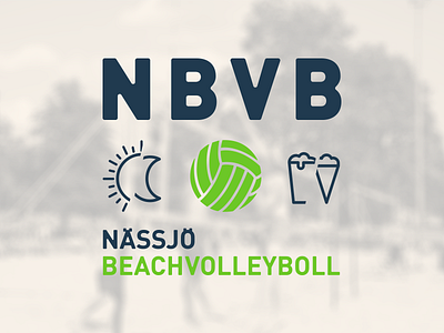 NBVB beach beachvolleyball beer blue green logo mark moon sun type volley volleyboll