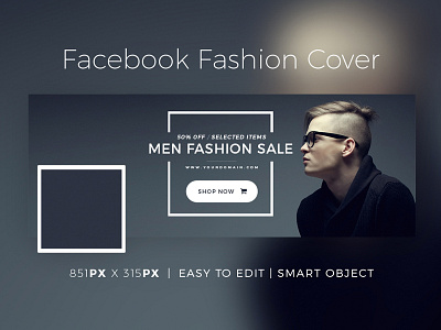 Facebook Fashion Cover V2 ads banner bundle cover design ecoomerce facebook sale template