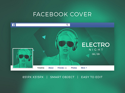 Facebook DJ Cover v4 artist banner cover dj duotone events facebook music social media