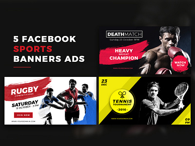 Facebook Sports Banners banner basket basketball boxer boxing events facebook header rugby sports tennis tournament