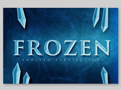 Frosted Ice Photoshop Actions 3d frosted frozen ice lettering snow style text