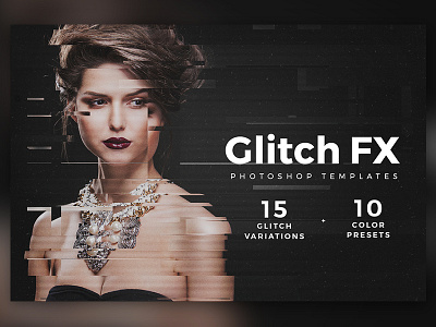 [PSD] Glitch Fx Photo Template datamosh distortion effect fashion filter fx glitch model photography photoshop screen vhs