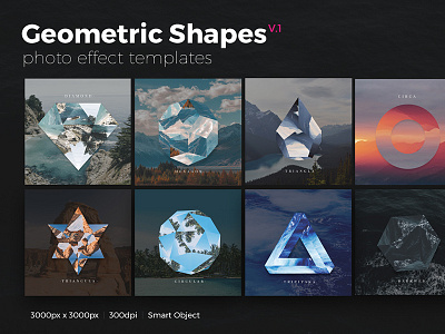 Geometric Shapes Photo Templates v1 3d geometric photo psd shape shapes template triangle