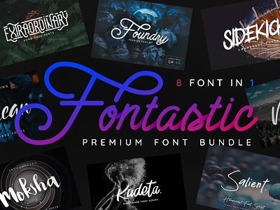 8 in 1 Font Bundle - Fontastic branding brush caligraphy font fonts hand handwritting lettering text typography