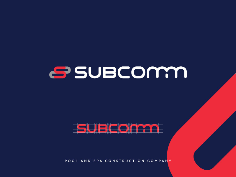 Subcomm Pool and Spa Construction Logo subcomm construction company logo pool construction swimming pool construction construction company logo