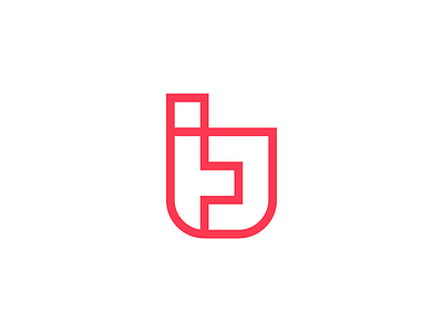 BTJ Co Logo design brand branding clean identity letter logo logo design mark red smart symbol
