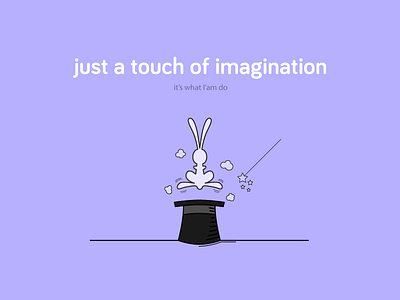 Touch of Imagination bunny hat illustration imagination jump magic puff purple touch ui