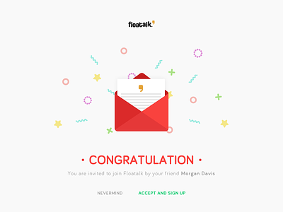 Floatalk: Invitation colorful congratulation envelop happy icon illustration invite logo mail ui ux