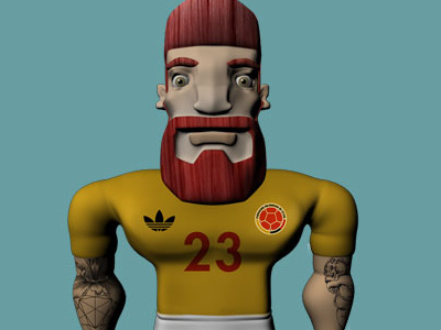 3d character 3d character colombia player soccer