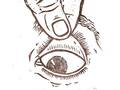 eye xilography eye illustration ojo open print xilography