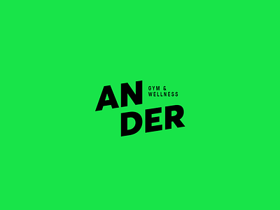 Ander brand brand fit green gym logo type wellness