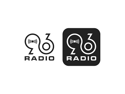 96 radio - design hill branding design logo vector