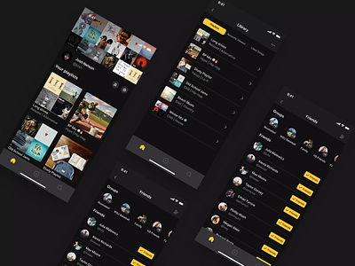 Music Library and Groups animation app design mobile music product ui