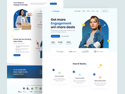Introsnap Redesign - Charity App Landing Page agency business charity clean donate donation donations landing page landingpage ui ui design website