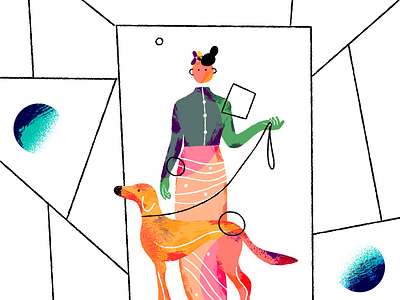 GIRLWITHDOG abstract adobe art colors dog drawing dribbble girl illustration illustration art neosuprema