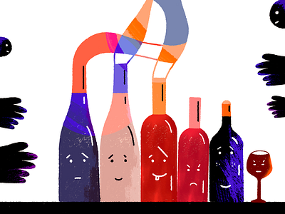 WINE abstract adobe adobe photoshop art bottle colors drawing dribbble glass illustration illustration art wine