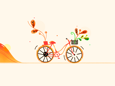 RIDE abstract adobe adobe photoshop art beauty bike colors drawing dribbble flowers illustration illustration art plants ride