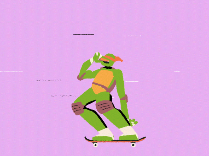 COWABUNGA!! PIZZA FLIP🍕 aftereffects animated animation 2d character animation illustration kickflip ninja turtles skate