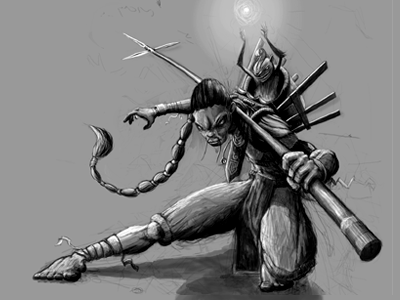 Warrior concept illustration warrior