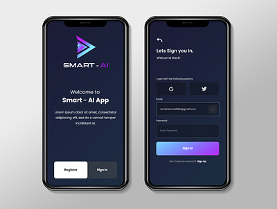 Smart Ai App UI branding design logo minimal ui ux