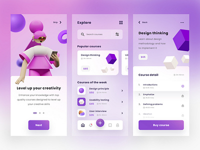 Blur Online Course Application Design Concept