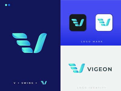 LOGO VIGEON brand design branding design gradient logo icon illustration logo logodesign minimal minimalist logo modern logo professional logo simple logo typography